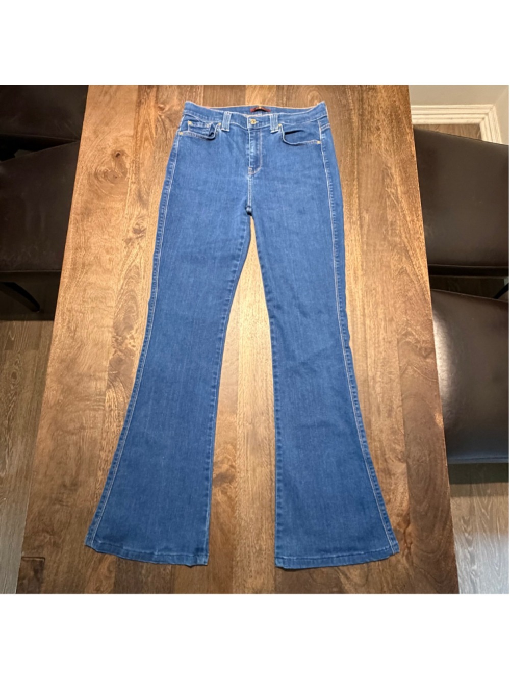 7 For All Mankind Dojo Flare Blue Jeans Size 31 Women’s